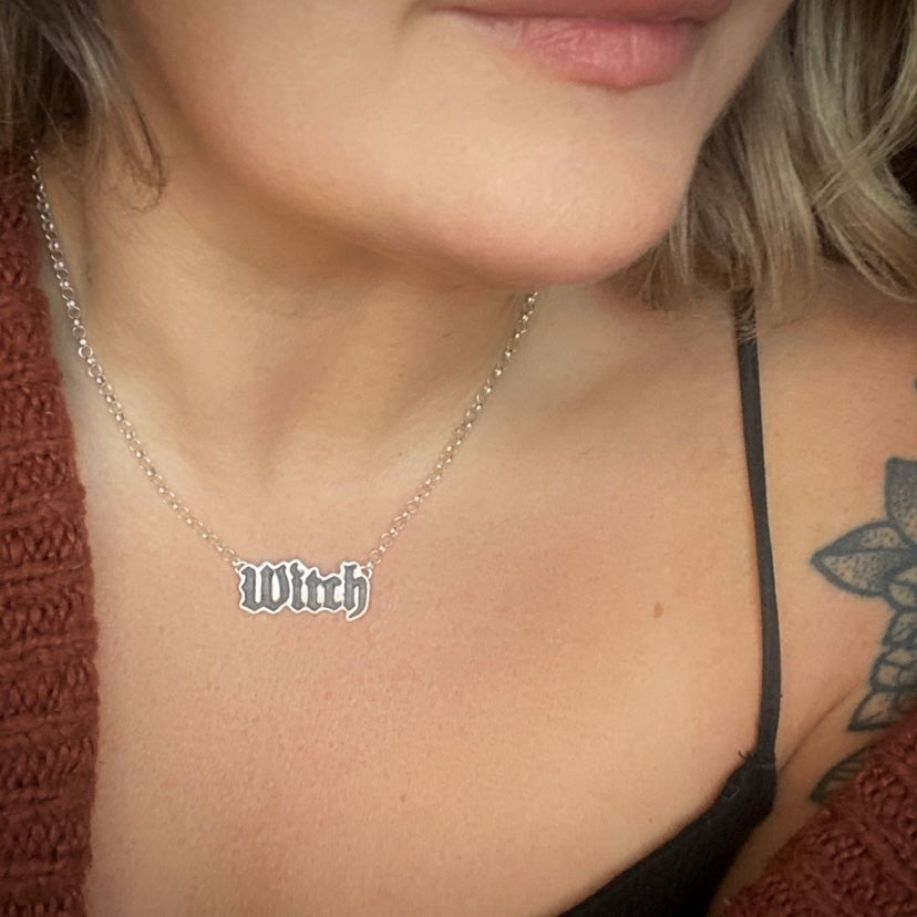Witch Nameplate Necklace