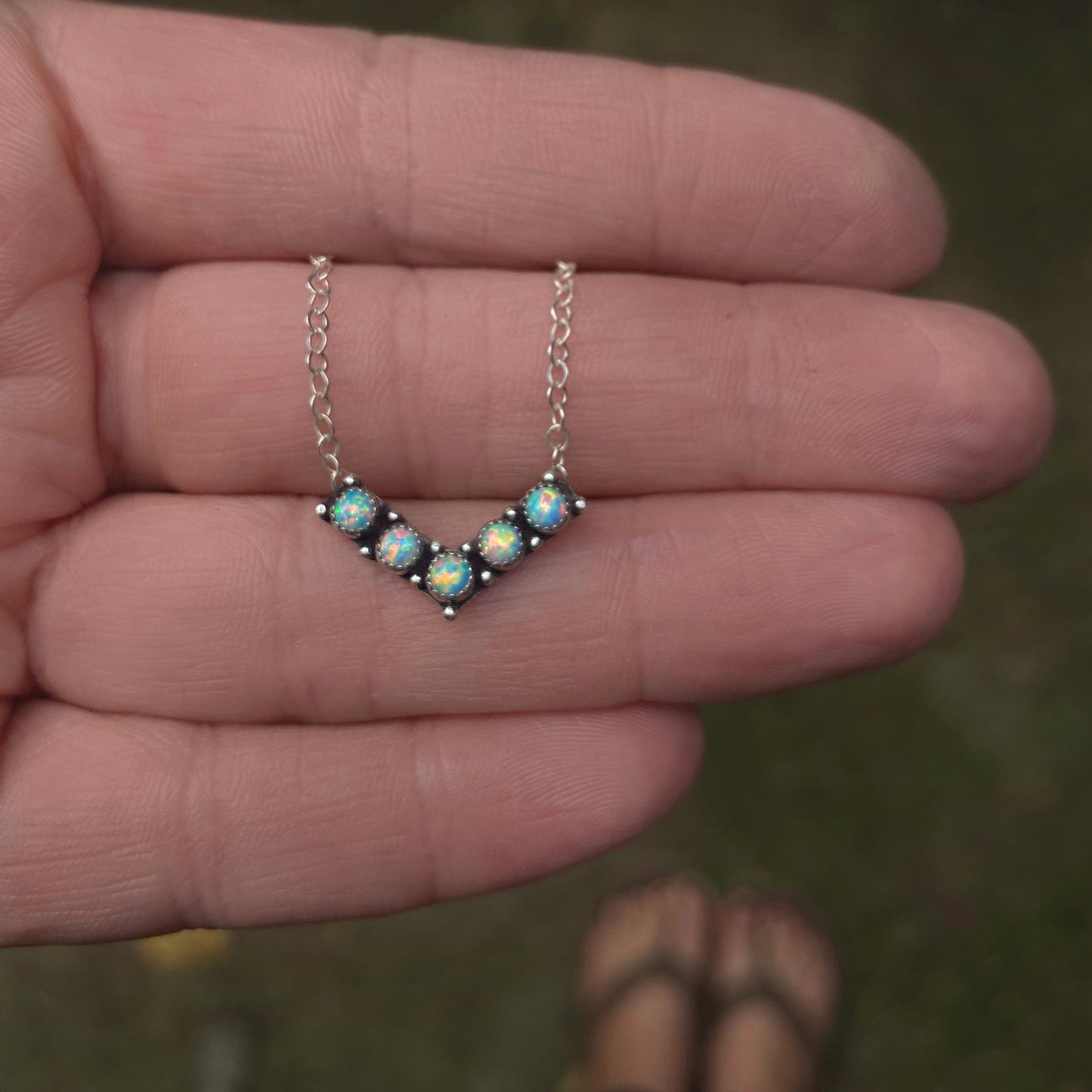 Opal Chevron Choker