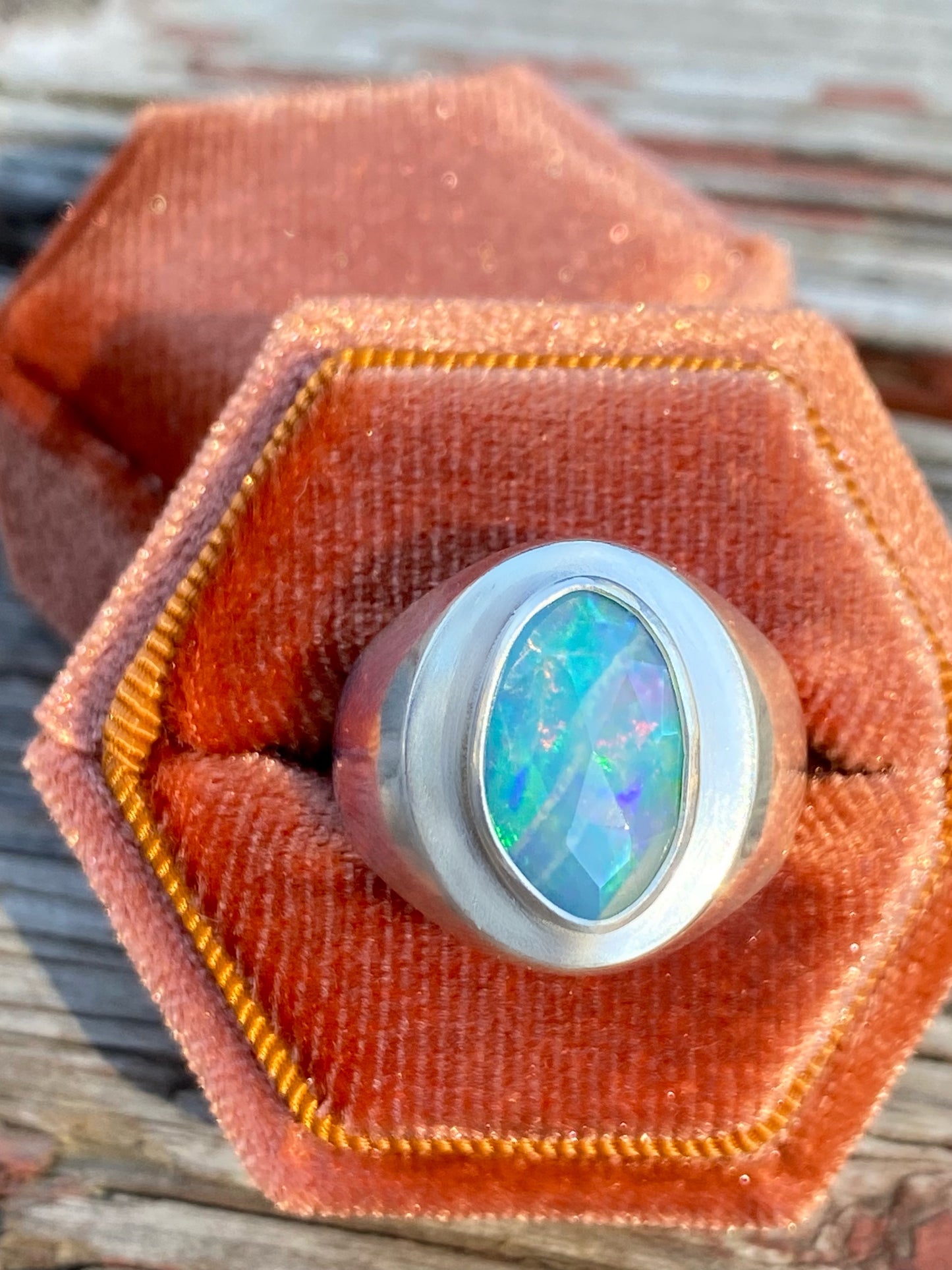 Opal Signet Ring Size 8