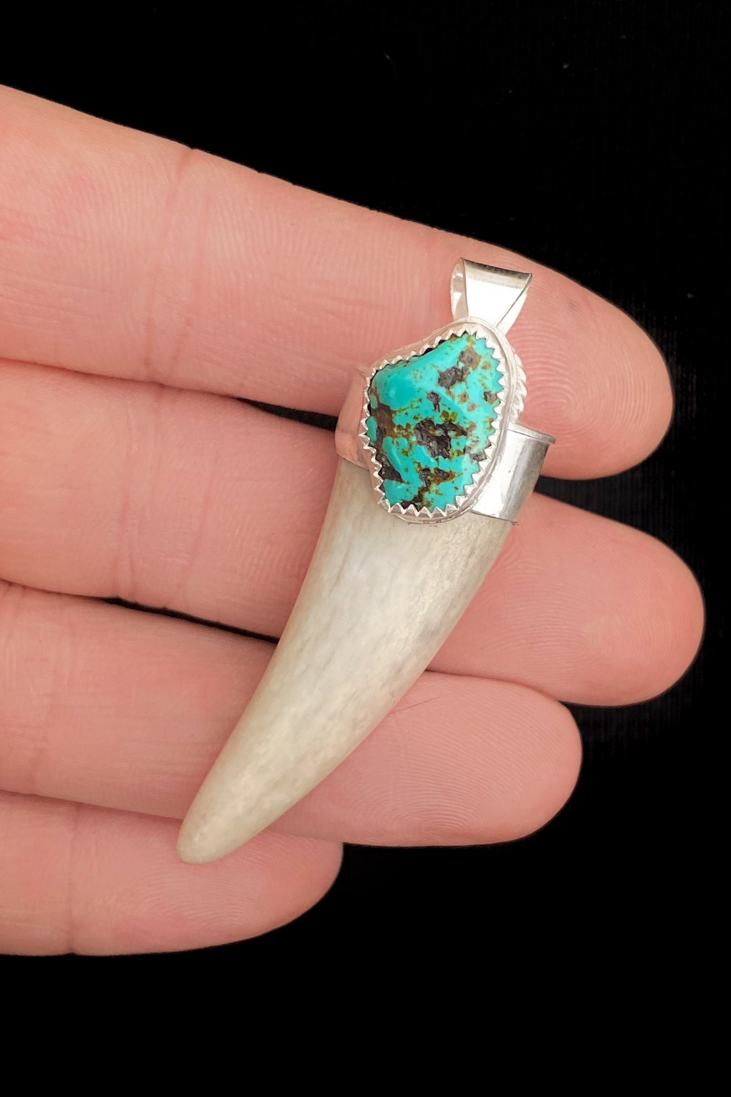 Turquoise Antler Pendant