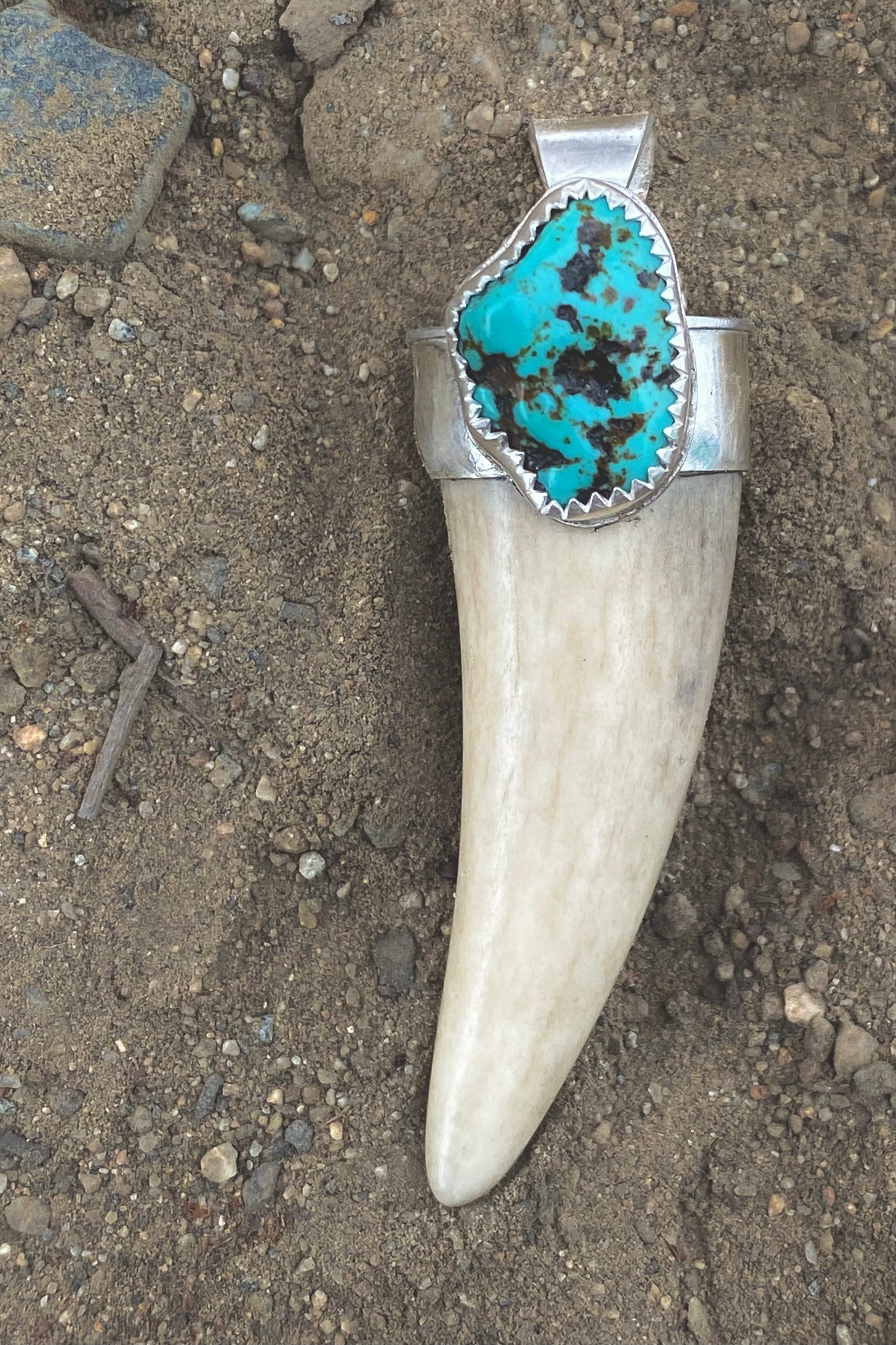 Turquoise Antler Pendant