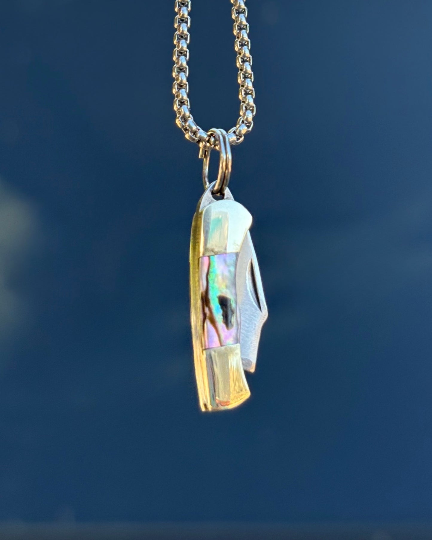 Abalone Micro-Mini Knife Necklace