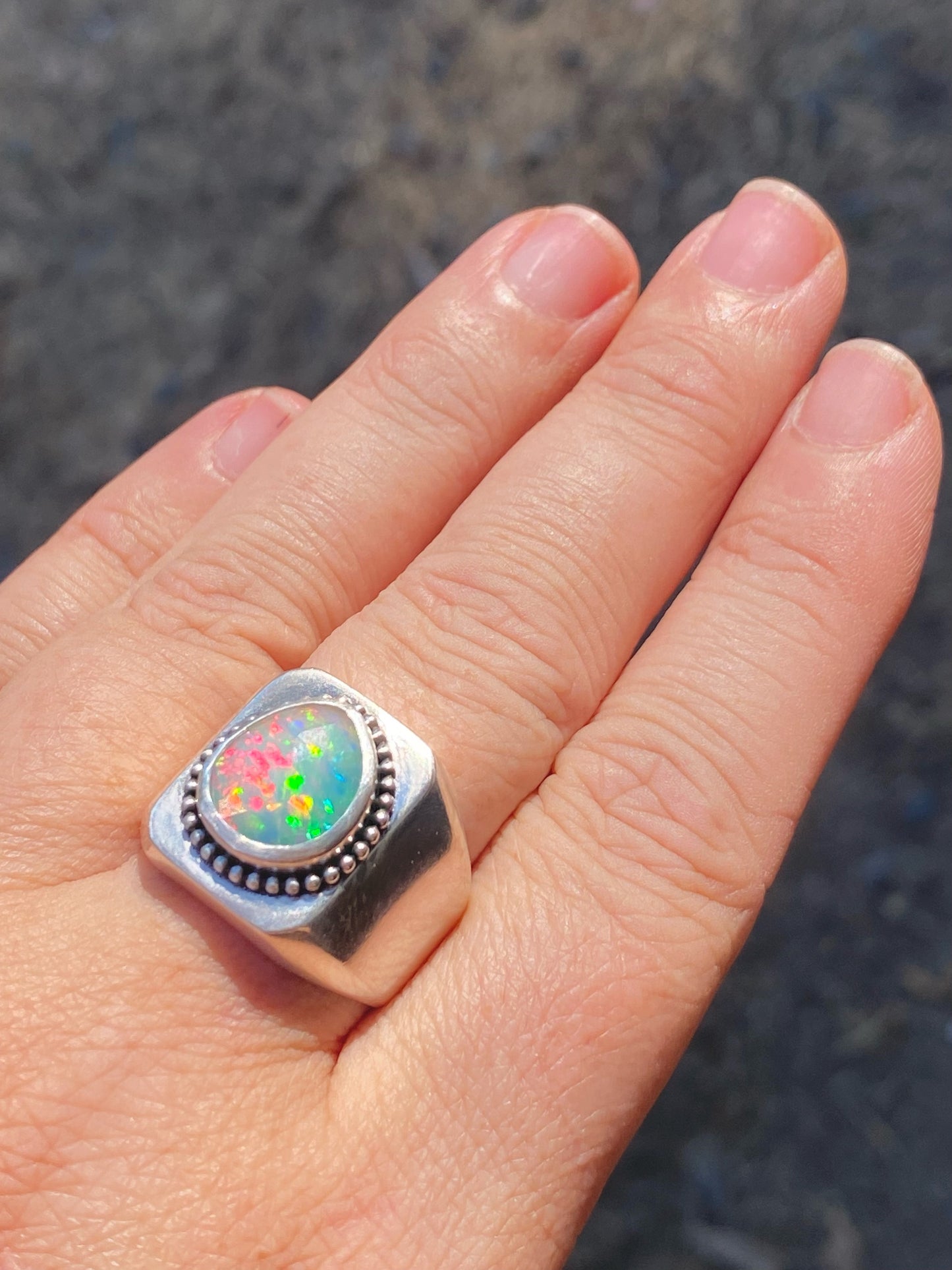 Opal Signet Ring Size 8