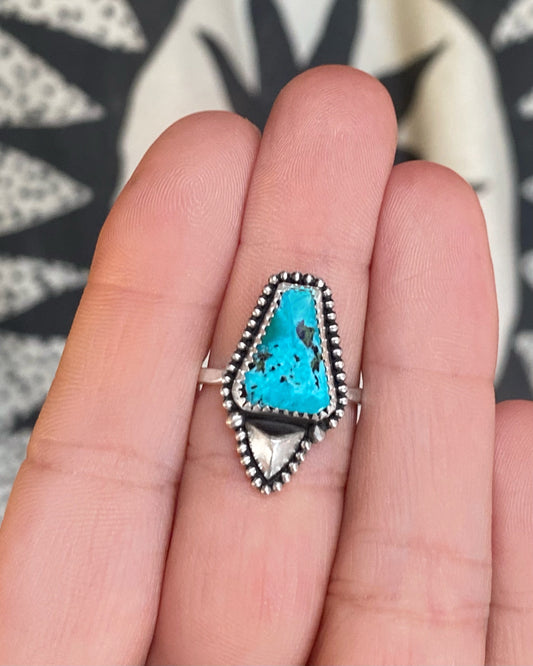 Blue Moon Turquoise Studded Stacker Ring