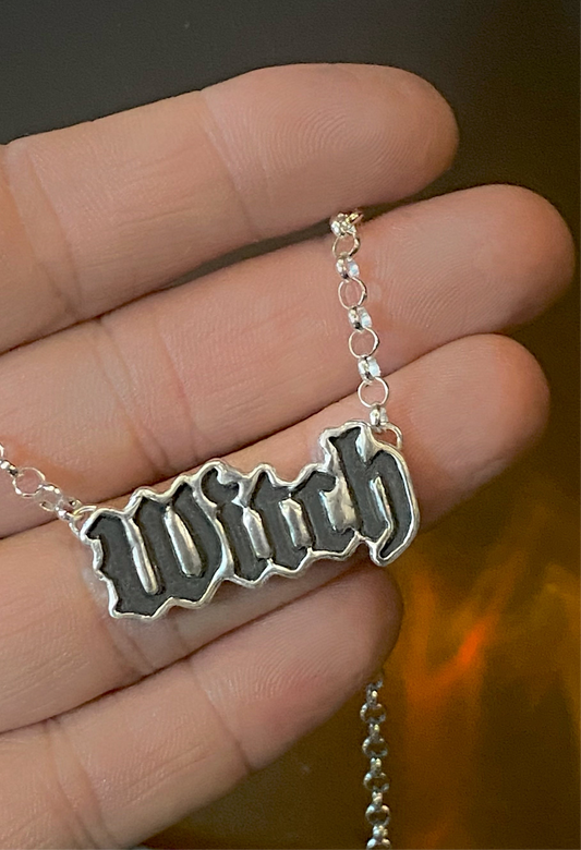 Witch Nameplate Necklace