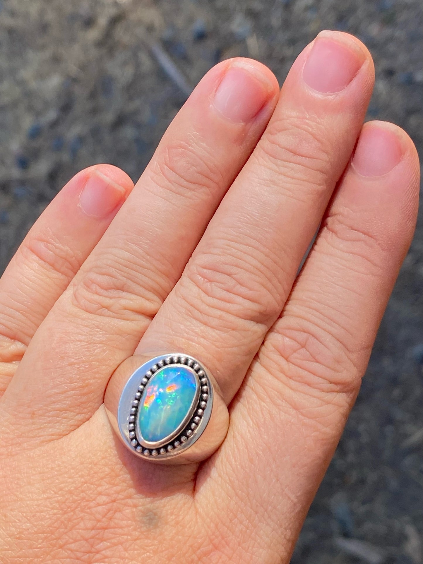 Opal Signet Ring Size 9