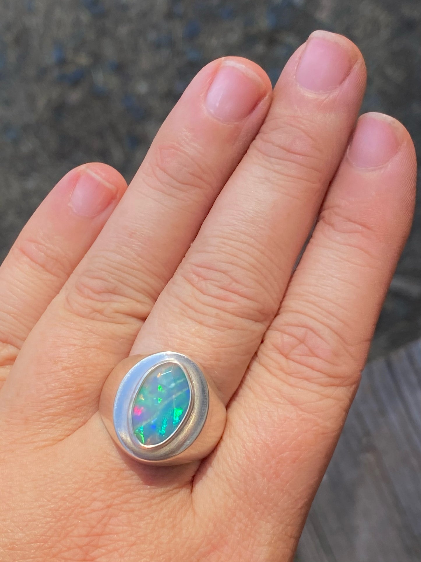 Opal Signet Ring Size 8