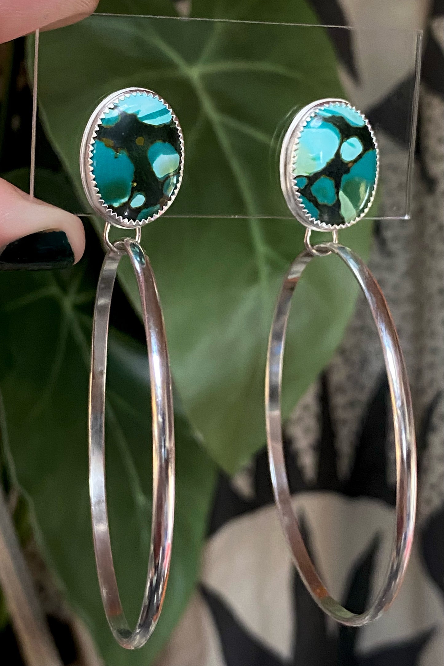 Cloud Mountain Turquoise Hoops